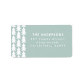 Moderne minimale geometrische aqua kerst grafiek etiket (Voorkant)