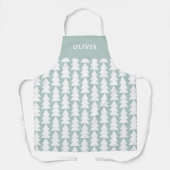 Moderne minimale geometrische aqua Kerstmis afbeel Schort (Voorkant)