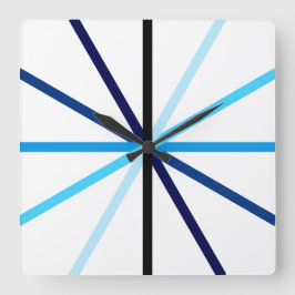 Moderne, minimale geometrische blauwe gradiëntlijn vierkante klok