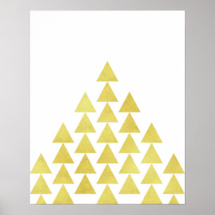 Moderne, minimale geometrische goudfolie driehoek  poster