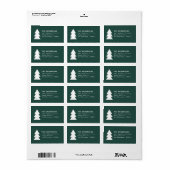 Moderne minimale geometrische groene kerstafbeeldi etiket (Full Sheet)