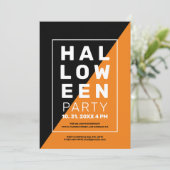 Moderne, minimale geometrische halloween-uitnodigi kaart (Staand voorkant)