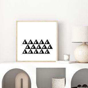 Moderne, minimale geometrische kunst in zwart-wit poster