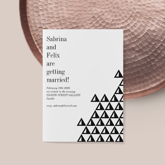 Moderne, minimale Geometrische Kunst Zwarte Wit We Kaart