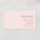 Moderne Minimale Geometrische Lijn Patroon Roze/Bl Visitekaartje (Achterkant)