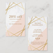 Moderne minimale geometrische marmerkorting Vertic Visitekaartje (Voorkant / Achterkant)