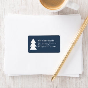 Moderne minimale geometrische navy kerst graphic etiket