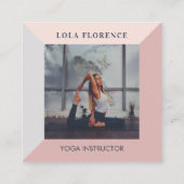 Moderne, minimale geometrische oude Yoga Studio-fo Vierkante Visitekaartje (Achterkant)