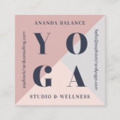 Moderne, minimale geometrische oude Yoga Studio-fo Vierkante Visitekaartje (Voorkant)
