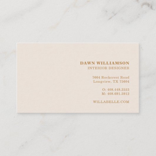 Moderne Minimale Geometrische Patroon Karamel & Ta Visitekaartje (Achterkant)