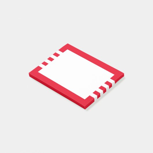Moderne, minimale geometrische rode strepen post-it® notes (Schuin)