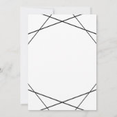 Moderne minimale geometrische zwart-witte bruiloft kaart (Achterkant)