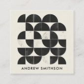 Moderne minimale geometrische zwart-witte vorm QR- Vierkante Visitekaartje (Voorkant)