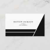 Moderne minimale geometrische zwarte en witte visitekaartje (Voorkant)