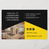 Moderne, minimale geometrische zwarte gele flyer (Achterkant)