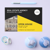 Moderne, minimale geometrische zwarte gele flyer (Enkel)