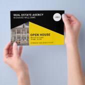 Moderne, minimale geometrische zwarte gele flyer (Hand)