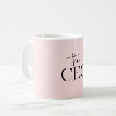 Moderne Minimale Gepersonaliseerde CEO Roze Koffiemok (Voorkant links)