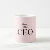 Moderne Minimale Gepersonaliseerde CEO Roze Koffiemok (Center)