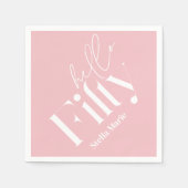 Moderne minimale girly roze eenvoudige 50e verjaar servet (Voorkant)