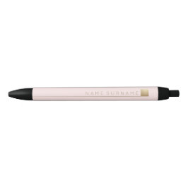Moderne, minimale Gold Accent Pastel Blush Zwarte Inkt Pen