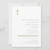 Moderne, minimale Gold Cross-Baptisme Kaart (Voorkant)
