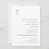 Moderne, minimale Gold Cross-Baptisme Kaart (Voorkant)