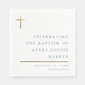 Moderne, minimale Gold Cross-Baptisme Servet (Voorkant)