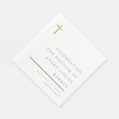 Moderne, minimale Gold Cross-Baptisme Servet (Hoek)