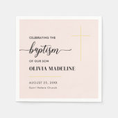 Moderne, minimale Gold Cross-Baptisme Servet (Voorkant)