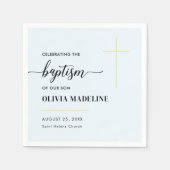 Moderne, minimale Gold Cross-Baptisme Servet (Voorkant)