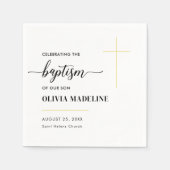 Moderne, minimale Gold Cross-Baptisme Servet (Voorkant)