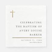 Moderne, minimale Gold Cross-Baptisme Servet (Voorkant)