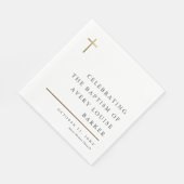 Moderne, minimale Gold Cross-Baptisme Servet (Hoek)