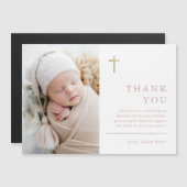 Moderne, minimale Gold Cross Photo Baptisme Hartel (Voorkant / Achterkant)