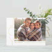 Moderne, minimale Gold- en zwarte joy-feestkaart Feestdagenkaart (Staand voorkant)