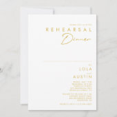 Moderne, minimale Gold Font repesal Dinner Kaart (Voorkant)