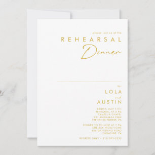 Moderne, minimale Gold Font repesal Dinner Kaart
