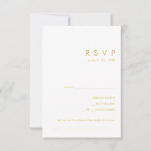 Moderne, minimale Gold Font Song Request RSVP-kaar RSVP Kaartje