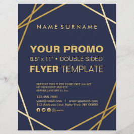 Moderne, minimale Gold Geometric 8,5 x 11-inch bro Flyer