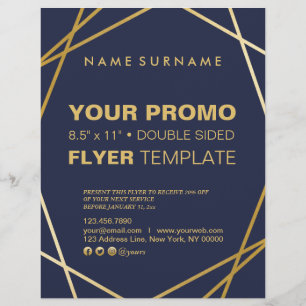 Moderne, minimale Gold Geometric 8,5 x 11-inch bro Flyer