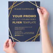 Moderne, minimale Gold Geometric 8,5 x 11-inch bro Flyer (Hand)