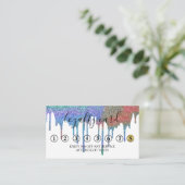 Moderne, minimale Gold Glitter Drip-kaart Visitekaartje (Staand voorkant)