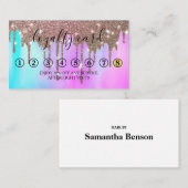 Moderne, minimale Gold Glitter Drip Loyalty-kaart Visitekaartje (Voorkant / Achterkant)