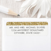 Moderne minimale Gold Glitter Return Address Label (Insitu)
