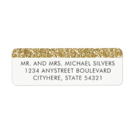 Moderne minimale Gold Glitter Return Address Label