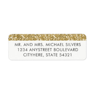 Moderne minimale Gold Glitter Return Address Label
