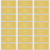 Moderne, minimale Gold Guest-Adresetiketten Sticker (Voorkant)