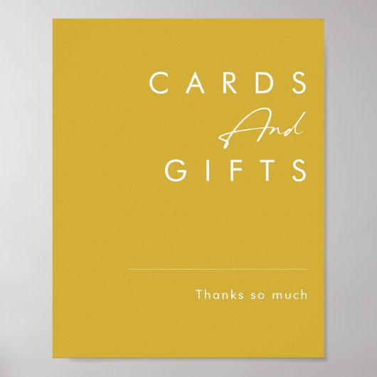 Moderne, minimale Gold-kaarten en cadeaubonnen Poster (Voorkant)