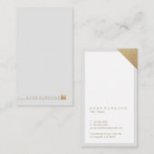 Moderne, minimale Gold Light Grey Vertical Visitekaartje (Voorkant / Achterkant)